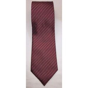 NOS Axcess Men Red Black Gold Thin Striped‎ 100% Silk Neck Tie - 58" Length
